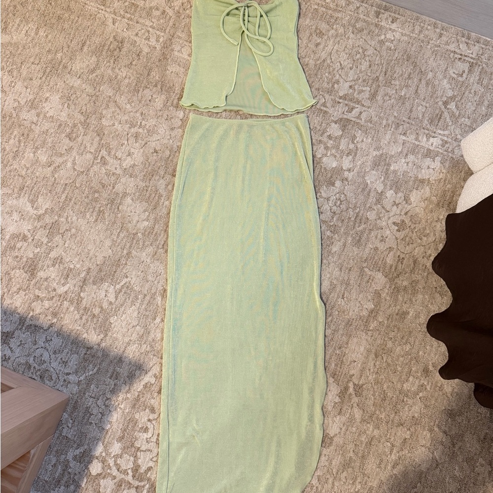 Edikted Light Green Two-Piece Dress